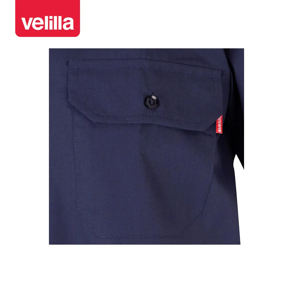 Camisa manga corta Velilla 522 16 Camisa manga corta Velilla 522 Azul marino, detalle de bolsillo del pecho