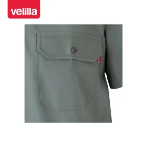 Camisa manga corta Velilla 522 Gris, detalle de bolsillo del pecho