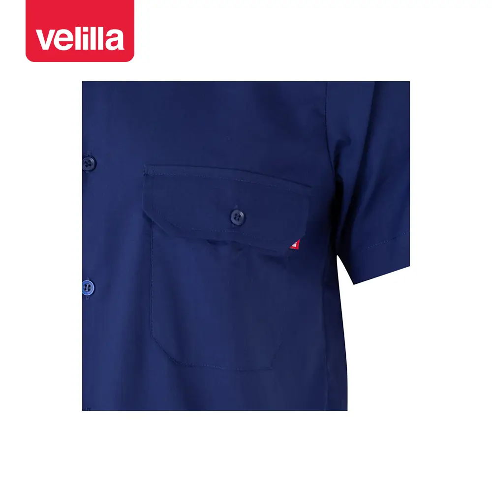 Camisa manga corta Velilla 522 14 Camisa manga corta Velilla 522 Azulina, detalle de bolsillo del pecho