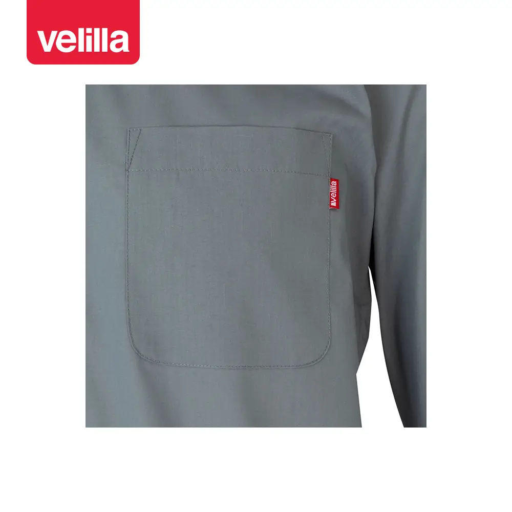 Camisa manga larga Velilla 529 23 Camisa manga larga Velilla 529 Gris, detalle de bolsillo del pecho