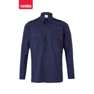 Camisa galoneras manga larga Velilla 530 Azul marino, vista frontal