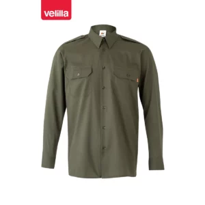 Camisa galoneras manga larga Velilla 530 Verde caza, vista frontal