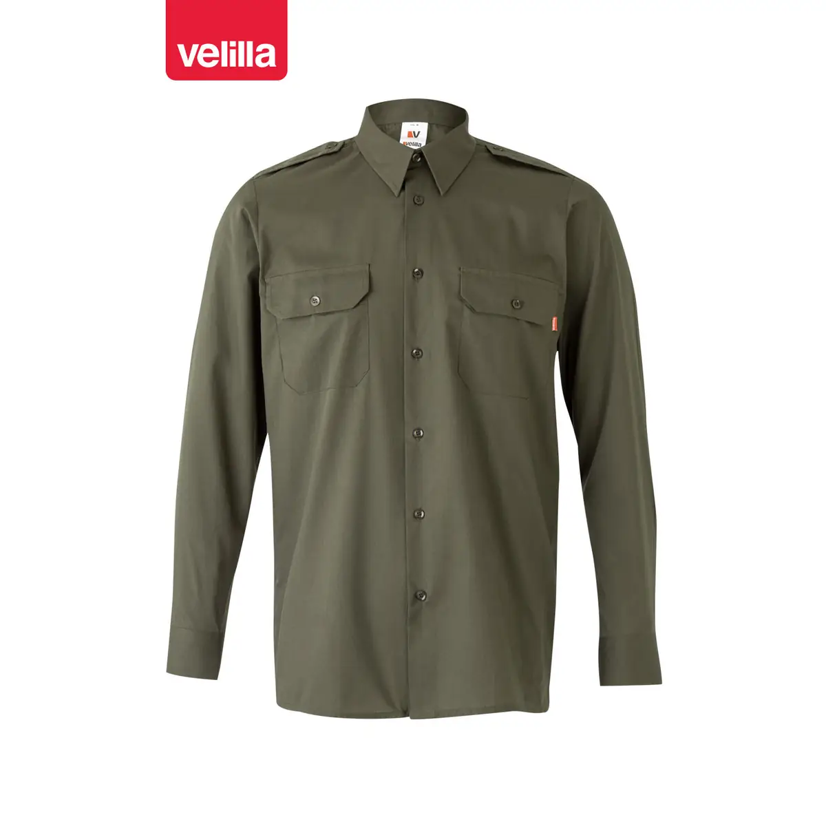 Camisa galoneras manga larga Velilla 530 10 Camisa galoneras manga larga Velilla 530 Verde caza, vista frontal