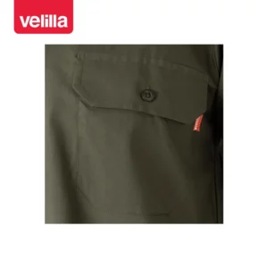 Camisa galoneras manga larga Velilla 530 Verde caza, detalle de bolsillo del pecho