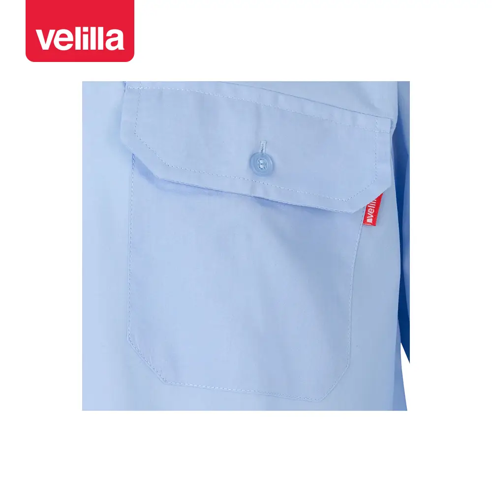 Camisa galoneras manga larga Velilla 530 19 Camisa galoneras manga larga Velilla 530 Celeste, detalle de bolsillo del pecho