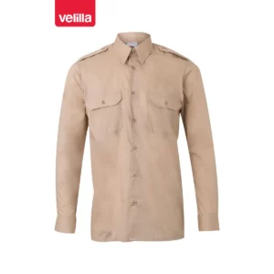 Camisa galoneras manga larga Velilla 530 Beige, vista frontal