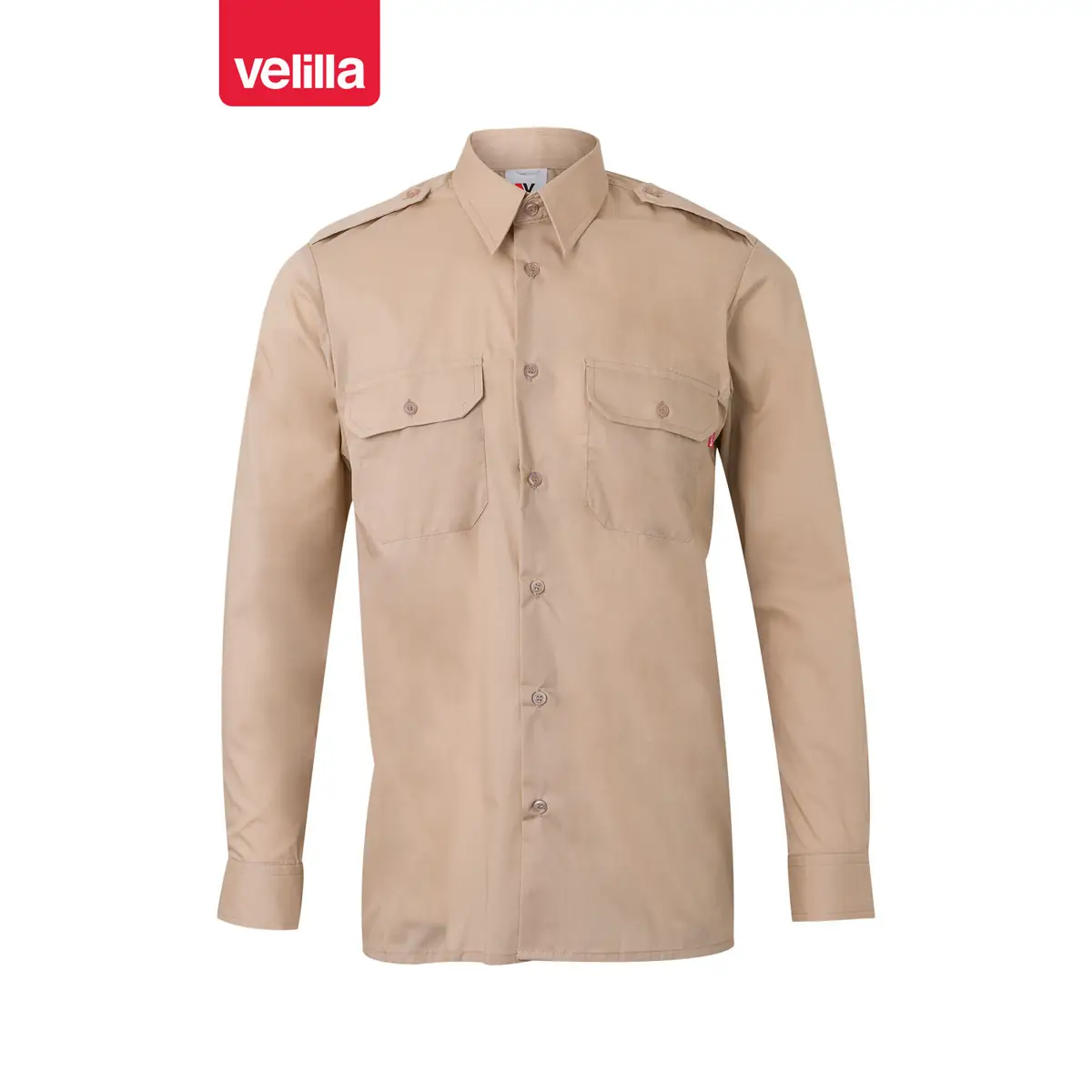 Camisa galoneras manga larga Velilla 530 13 Camisa galoneras manga larga Velilla 530 Beige, vista frontal