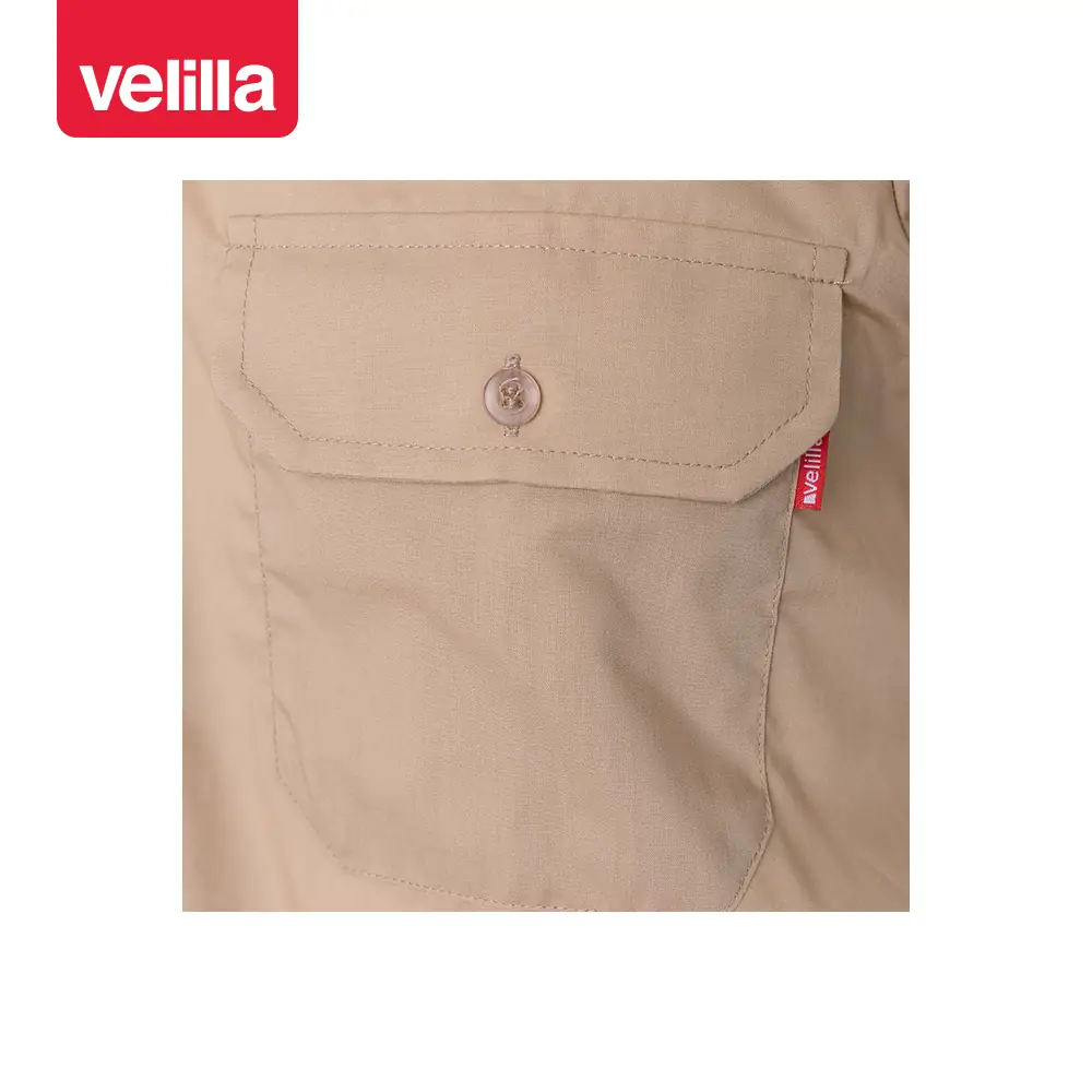 Camisa galoneras manga larga Velilla 530 25 Camisa galoneras manga larga Velilla 530 Beige, detalle de bolsillo del pecho