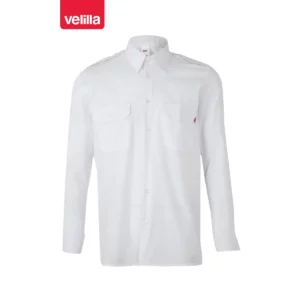 Camisa galoneras manga larga Velilla 530 Blanco, vista frontal