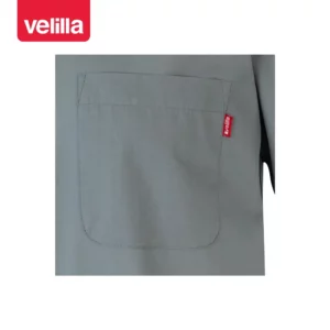 Camisa manga corta Velilla 531 Gris, detalle de bolsillo del pecho