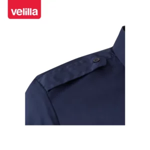 Camisa galoneras manga corta Velilla 532 Azul marino, detalle de galonera del hombro