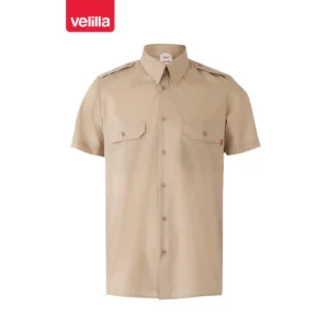 Camisa galoneras manga corta Velilla 532 Beige, vista frontal