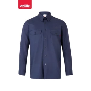 Camisa algodón manga larga Velilla 533 Azul marino, vista frontal