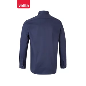 Camisa algodón manga larga Velilla 533 Azul marino, vista trasera
