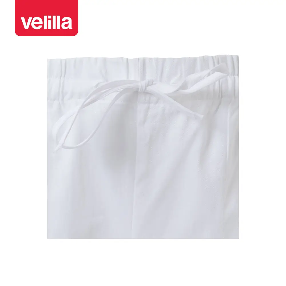 Pantalón sanitario de algodón Velilla 533005 6 Pantalón sanitario de algodón Velilla 533005 Blanco, detalle de cintas de ajuste