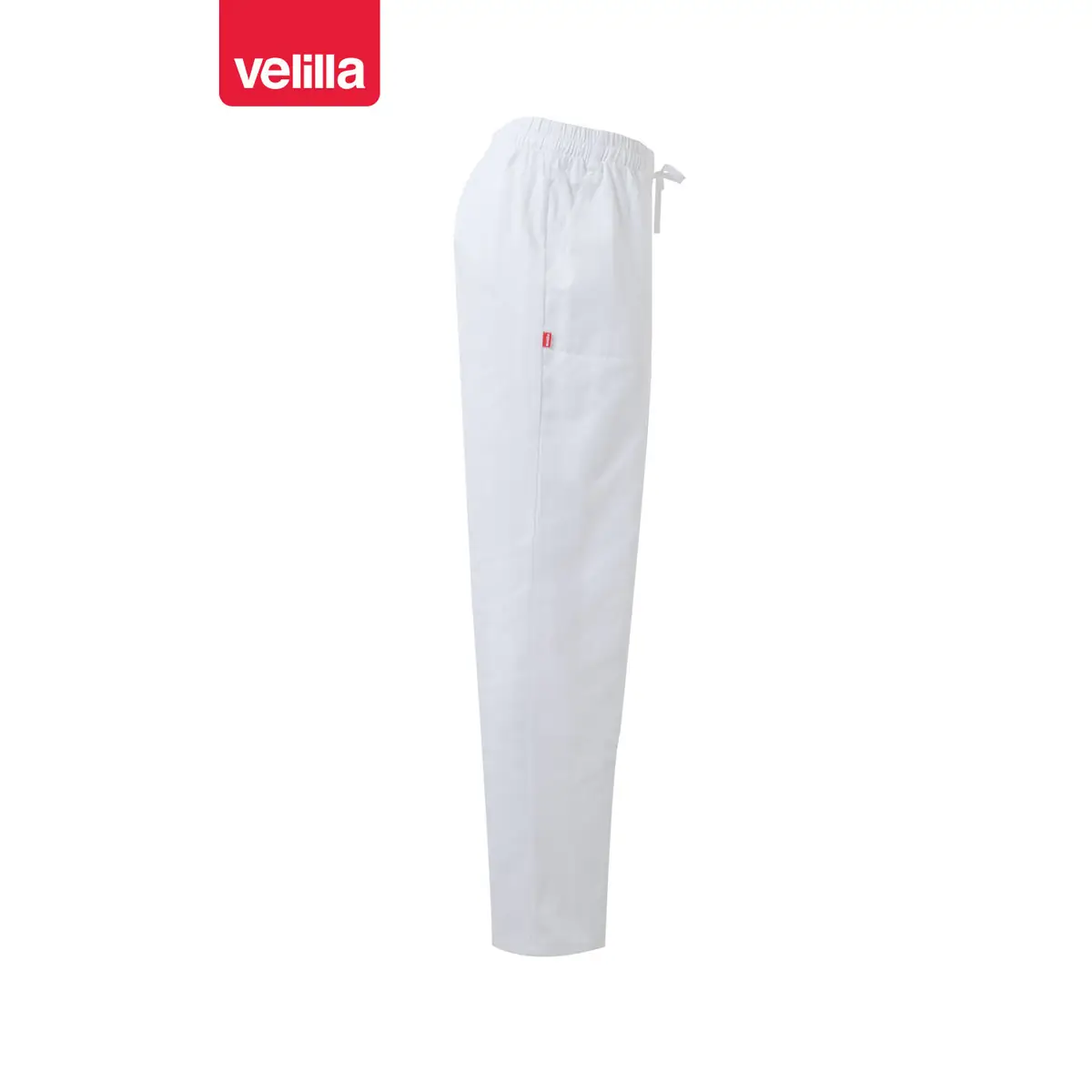 Pantalón sanitario de algodón Velilla 533005 2 Pantalón sanitario de algodón Velilla 533005 Blanco, vista lateral