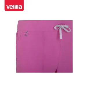 Pantalón recto unisex Velilla ATLAS 533020S Orquídea, detalle de cinturilla delantera y cintas
