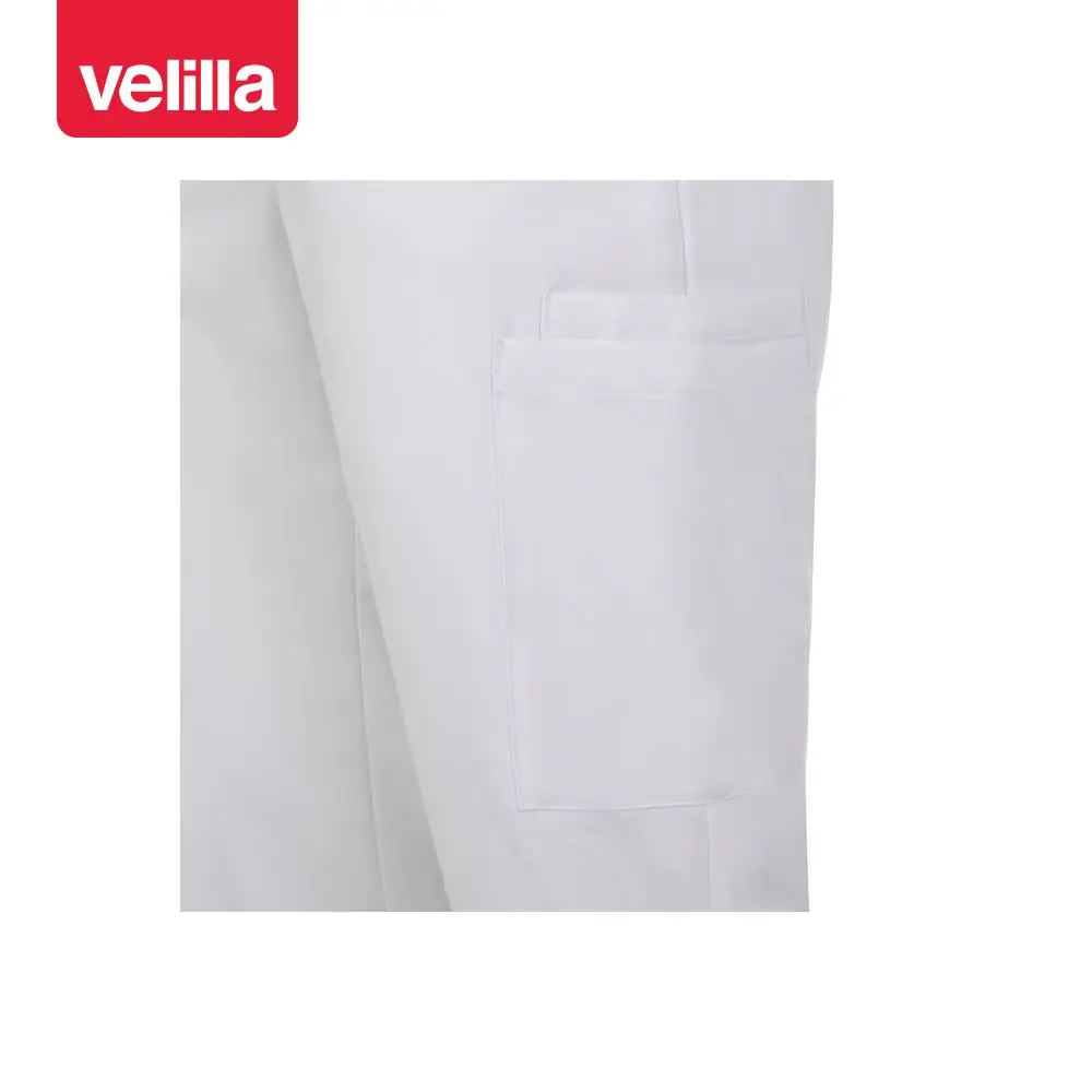 Pantalón jogger unisex Velilla AVANI 533021S 4 Pantalón jogger unisex Velilla AVANI 533021S Blanco, detalle de bolsillo lateral de la pierna