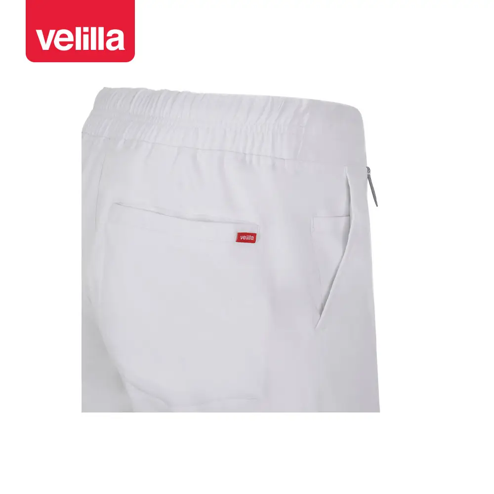 Pantalón jogger unisex Velilla AVANI 533021S 6 Pantalón jogger unisex Velilla AVANI 533021S Blanco, detalle de cinturilla y bolsillo traseros