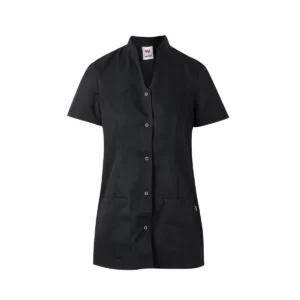 Chaqueta sanitaria cuello mao mujer Velilla 535203 Negro, vista frontal