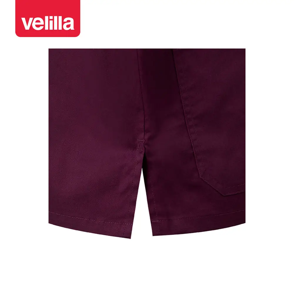 Camisola sanitaria stretch Velilla 535206S 18 Camisola sanitaria stretch Velilla 535206S Berenjena, detalle de abertura lateral