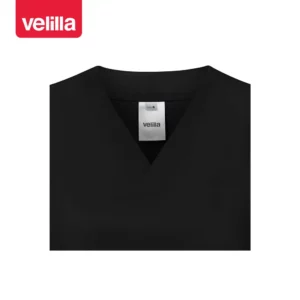 Camisola sanitaria stretch mujer Velilla 535206SW Negro, detalle de cuello
