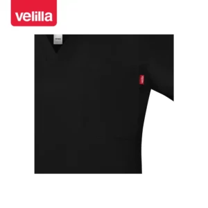 Camisola sanitaria stretch mujer Velilla 535206SW Negro, detalle de bolsillo de pecho