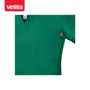 Camisola sanitaria stretch mujer Velilla 535206SW Verde, detalle de bolsillo de pecho