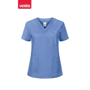 Camisola sanitaria stretch mujer Velilla 535206SW Celeste, vista frontal