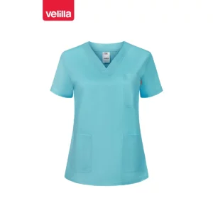 Camisola sanitaria stretch mujer Velilla 535206SW Turquesa claro, vista frontal