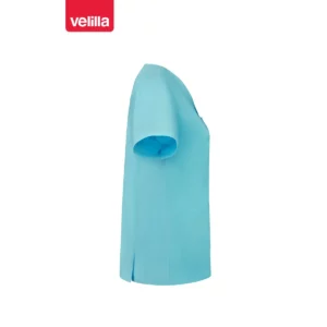 Camisola sanitaria stretch mujer Velilla 535206SW Turquesa claro, vista lateral opuesto