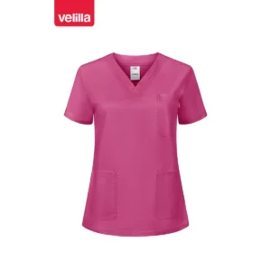 Camisola sanitaria stretch mujer Velilla 535206SW Rosa magenta, vista frontal