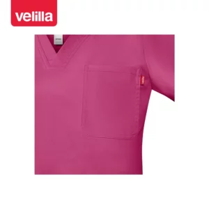 Camisola sanitaria stretch mujer Velilla 535206SW Rosa magenta, detalle de bolsillo de pecho