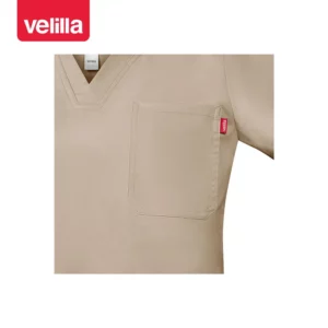 Camisola sanitaria stretch mujer Velilla 535206SW Beige claro, detalle de bolsillo de pecho
