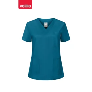 Camisola sanitaria stretch mujer Velilla 535206SW Azul royal, vista frontal