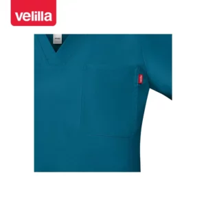 Camisola sanitaria stretch mujer Velilla 535206SW Azul royal, detalle de bolsillo de pecho