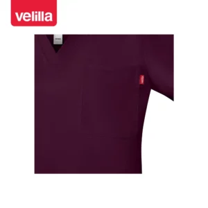 Camisola sanitaria stretch mujer Velilla 535206SW Berenjena, detalle de bolsillo de pecho