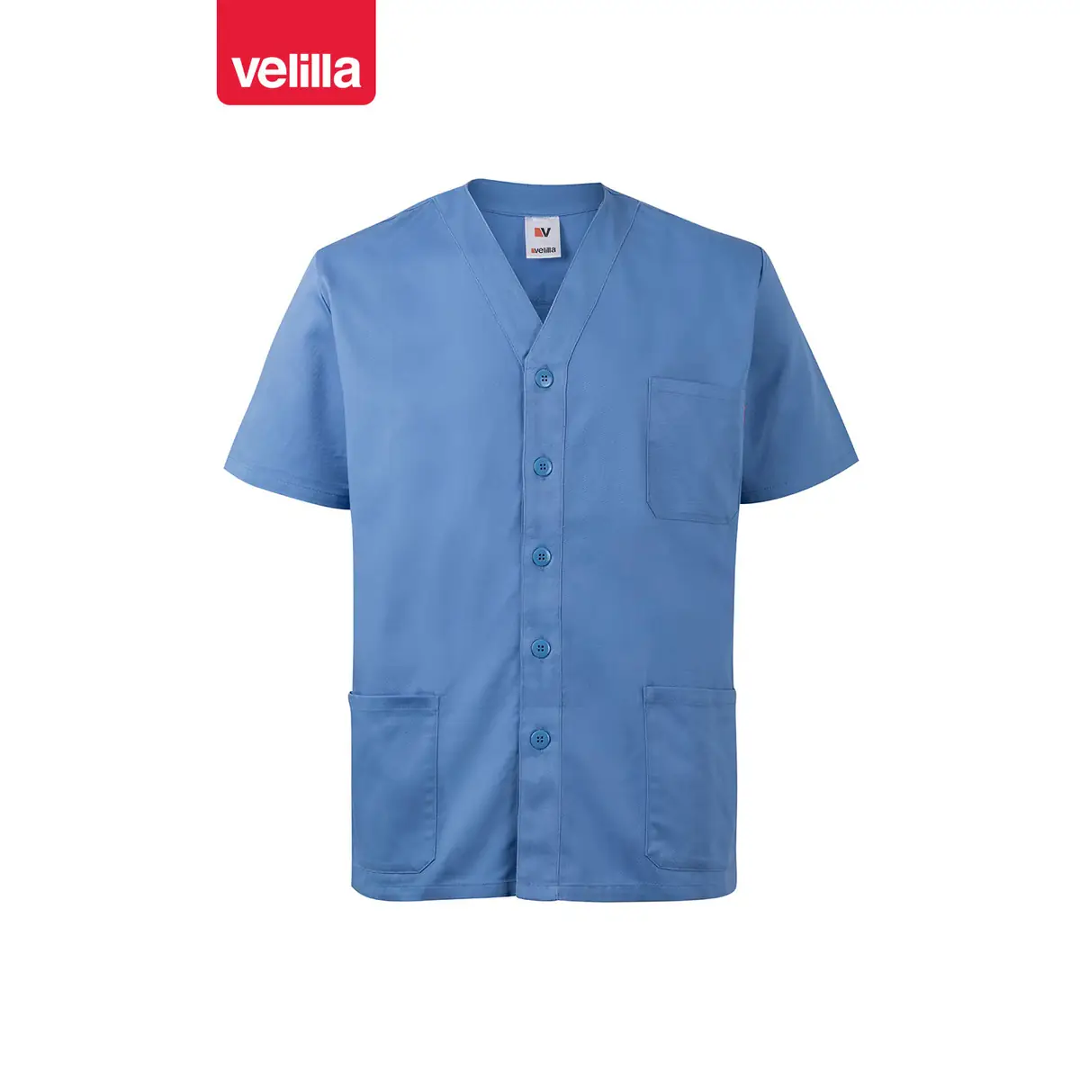 Chaqueta de pijama sanitario Velilla 535209 5 Chaqueta de pijama sanitario Velilla 535209 Celeste, vista frontal