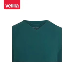 Camisola sanitaria unisex Velilla CYRUS 535220S Verde jungla, detalle de cuello