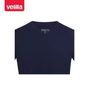 Camisola sanitaria unisex Velilla CYRUS 535220S Azul noche, detalle de cuello
