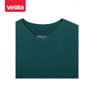 Camisola sanitaria mujer Velilla STELLA 535221S Verde jungla, detalle de cuello
