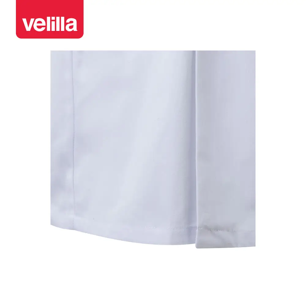 Bata semientallada hombre Velilla 539001 8 Bata semientallada hombre Velilla 539001 Blanco, detalle de abertura posterior