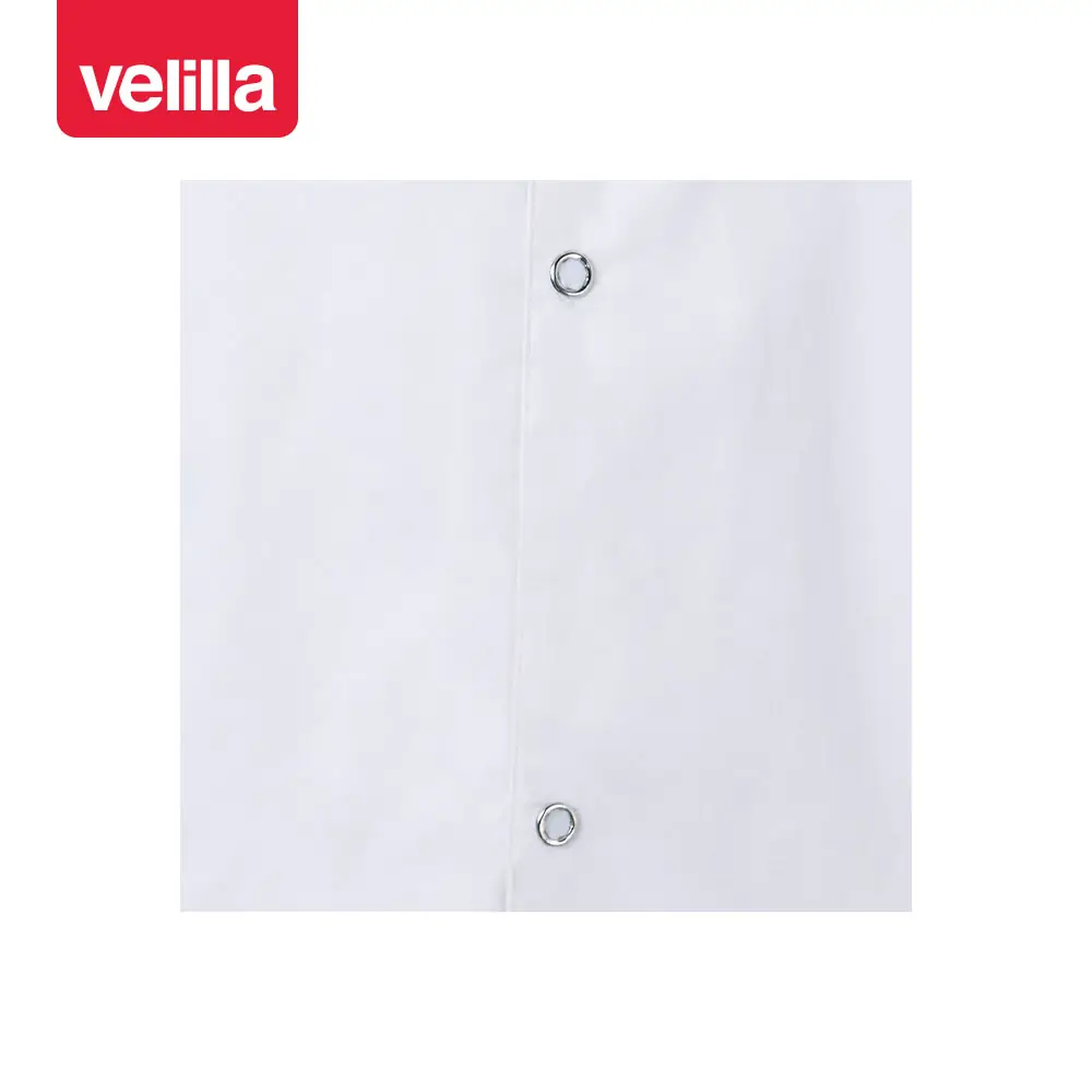Bata stretch cuello mao hombre Velilla 539006S 6 Bata stretch cuello mao hombre Velilla 539006S Blanco, detalle de botones automáticos