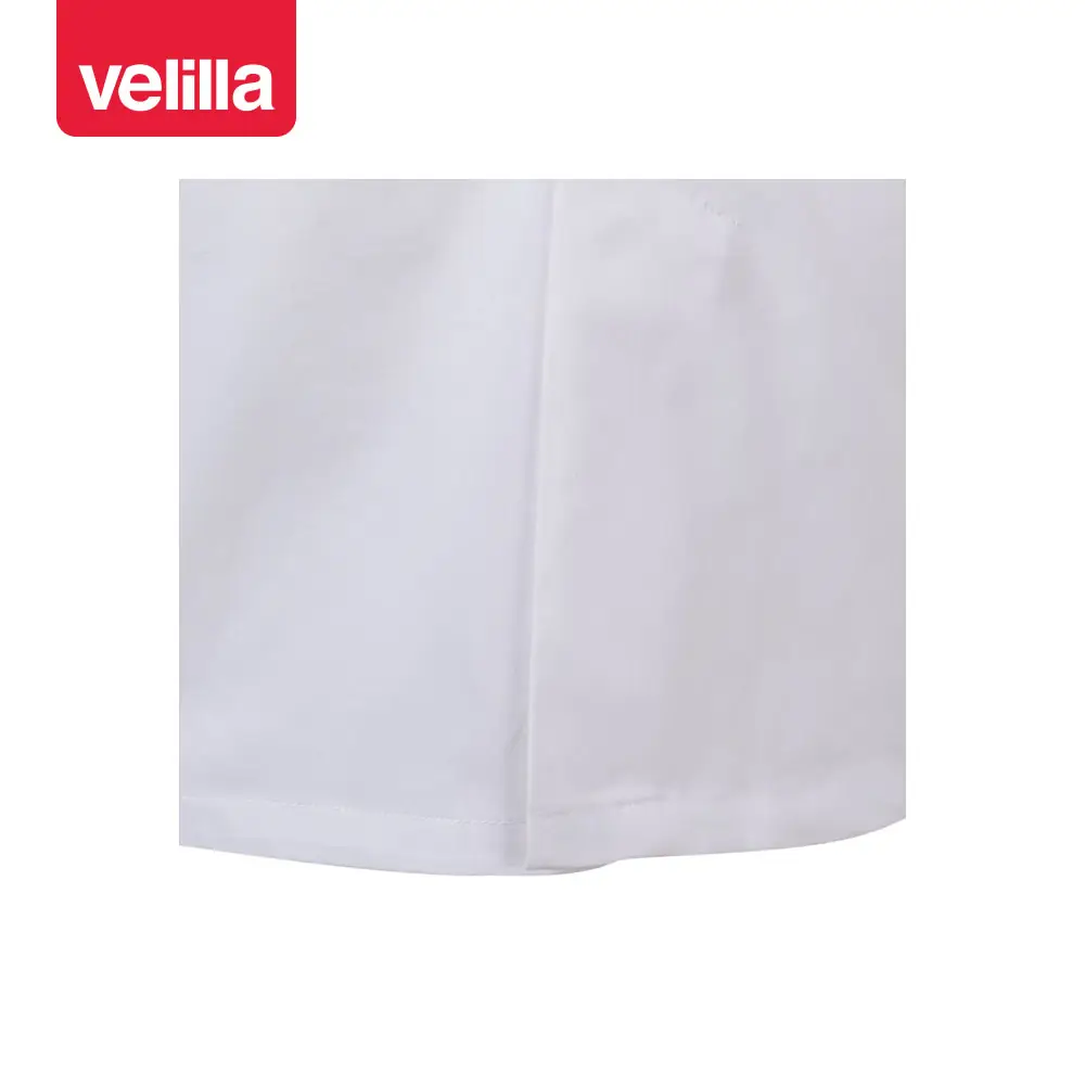 Bata stretch cuello mao mujer Velilla 539007S 8 Bata stretch cuello mao mujer Velilla 539007S Blanco, detalle de abertura posterior
