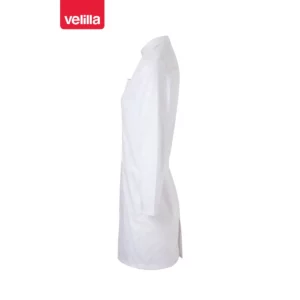Bata stretch cuello mao mujer Velilla 539007S Blanco, vista lateral opuesto