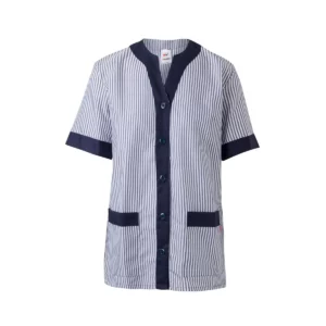 Chaqueta sanitaria a rayas mujer Velilla 579 Azul marino, vista frontal