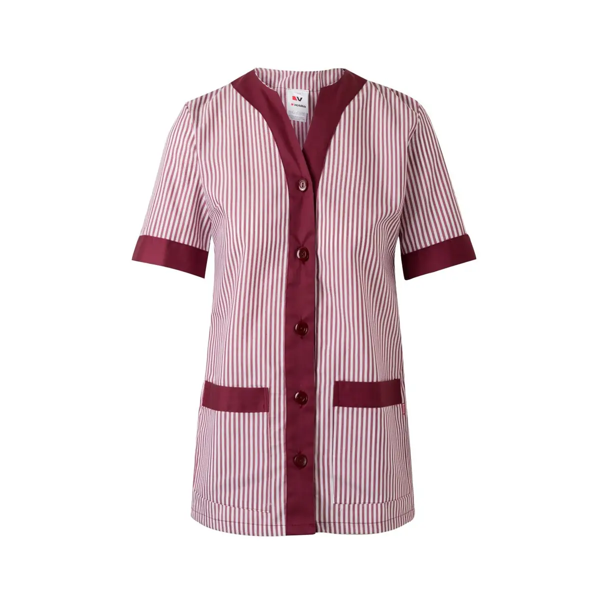 Chaqueta sanitaria a rayas mujer Velilla 579 5 Chaqueta sanitaria a rayas mujer Velilla 579 Granate, vista frontal