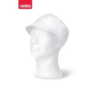 Gorros desechables Velilla 584002 (100 unidades) Blanco, unidad sobre maniquí, vista en perspectiva