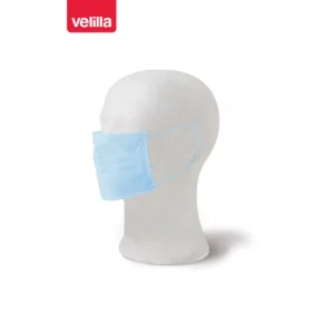 Mascarillas higiénicas Velilla 584004 (500 unidades) Celeste, unidad sobre maniquí, vista en perspectiva