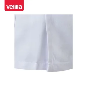 Camisola sanitaria manga corta Velilla 587 Blanco, detalle de abertura lateral